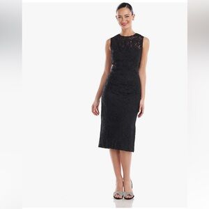 JS Collections Women's Theodora Midi Sheath Black Dress New missing size tag 4